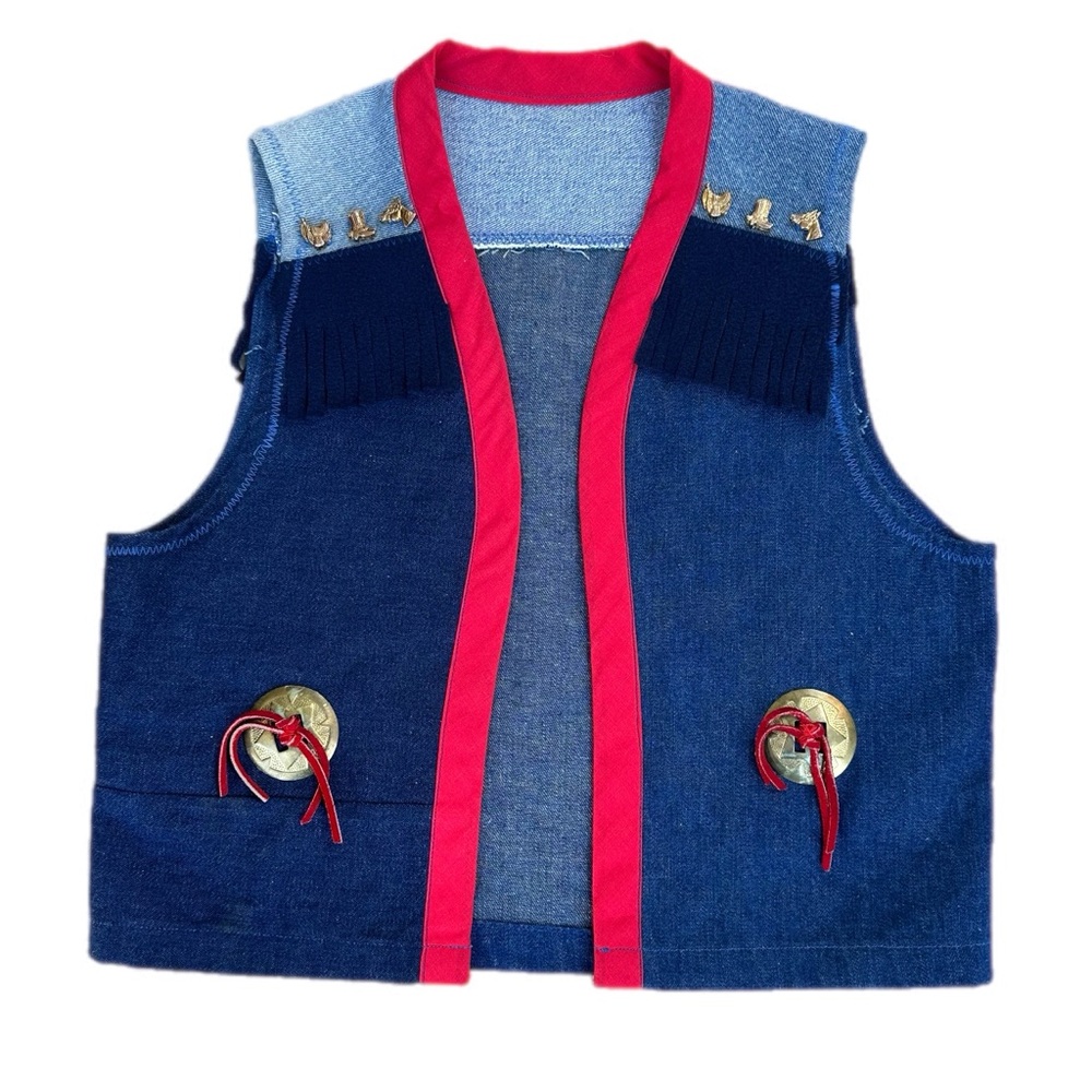 The cutest vintage kids Western Rodeo denim vest 30” chest